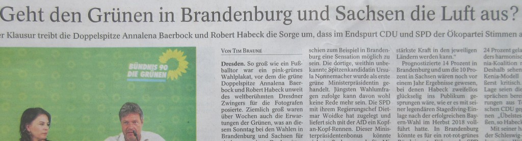 Zeitzeugen Aus Oldisleben Und Umgebung Geht Den Grunen In Brandenburg Und Sachsen Die Luft Aus Thuringer Allgemeine 28 8 19 Die Grunen Sind Gebrannte Kinder In Der Vergangenheit Waren Sie Haufig Nur